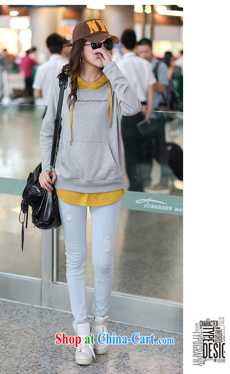Shallow L 4 XL the king, female fat, female video thin, summer leave of two-piece sweater leisure long-sleeved cap solid shirt 7066 light gray 4 XL pictures, price, brand platters! Elections are good character, the national distribution, so why buy now enjoy more preferential! Health