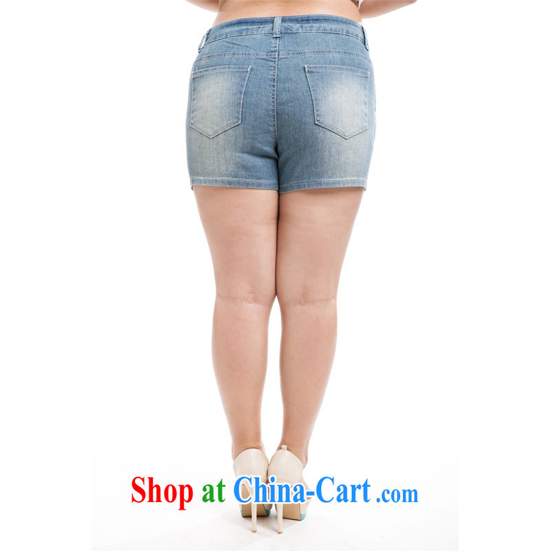 Thin (NOS) new summer products, female custom 100 ground graphics thin jeans hot pants M 86,181 light blue + 42 lips, thin (NOS), online shopping