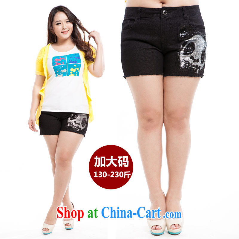 Thin _NOS_ summer new XL female personality 100 ground Leisure Short jeans hot pants M 99,331 black 42 code