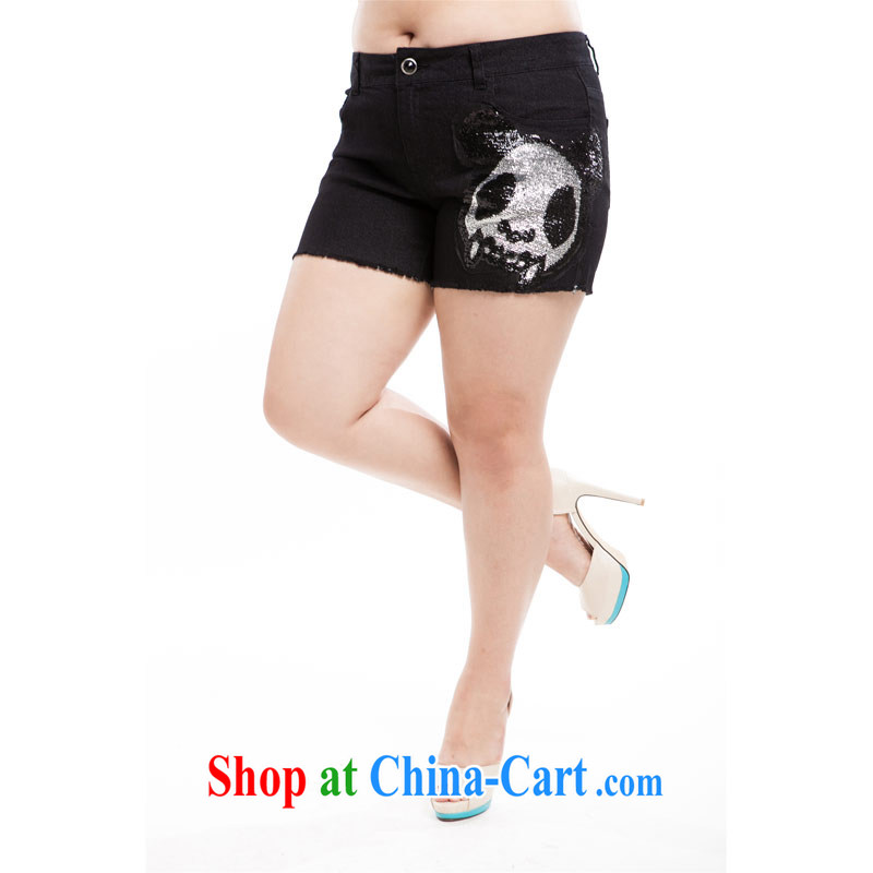 Thin (NOS) the Summer new XL female personality 100 ground Leisure Short jeans hot pants M 99,331 black 42 yards, thin (NOS), online shopping