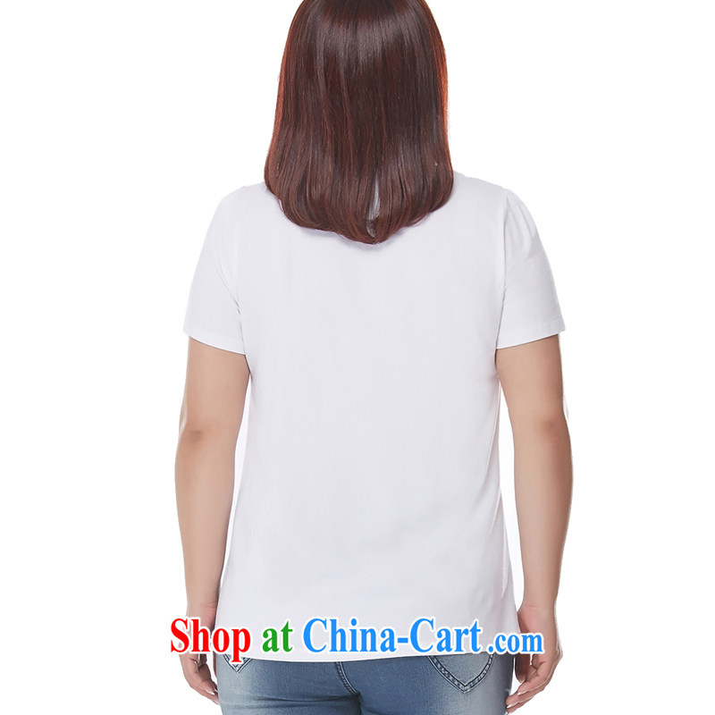 MSSHE XL ladies' T-shirts summer 2015 new Europe round-collar scenic beauty stamp duty a short-sleeved shirt T pre-sale 6492 white 3XL - Pre-sale from 30 June to the Susan Sarandon poetry, Yee (MSSHE), shopping on the Internet