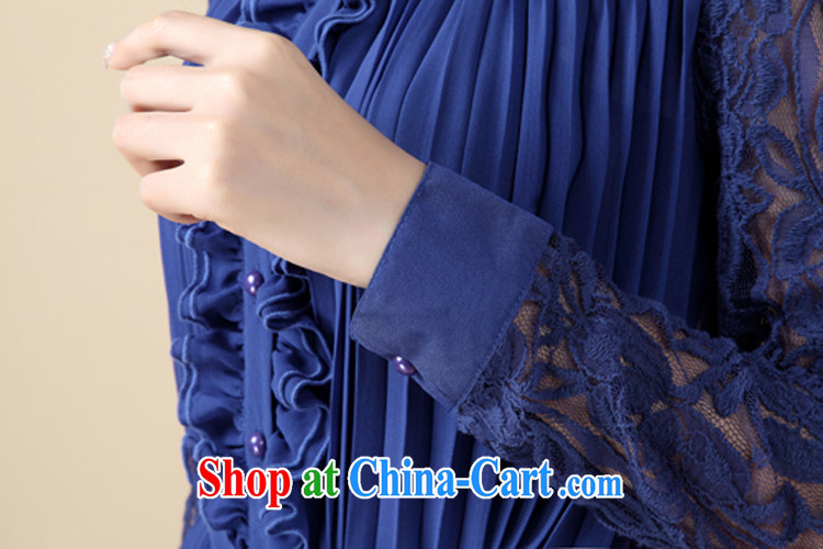 The proscribed Lin, the Code women 2014 spring and summer New Beauty video thin thick mm long-sleeved black fungus edge lace 100 hem snow woven shirts dress blue 4 XL pictures, price, brand platters! Elections are good character, the national distribution, so why buy now enjoy more preferential! Health