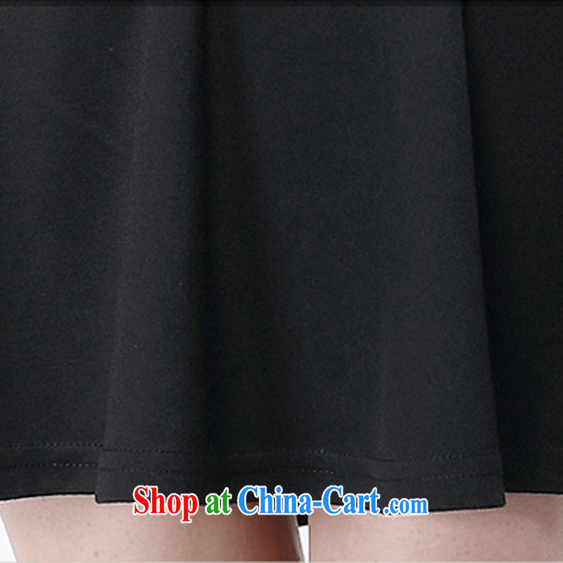 Cheuk-yan Yi Lai shadow summer new dot V for snow-woven stitching short-sleeved dresses, with graphics thin thick people skirt M 3107 photo color 5 XL, Cheuk-yan Yi-lai, and shopping on the Internet
