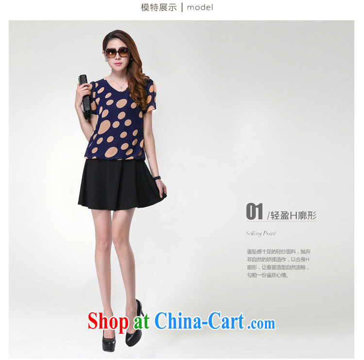 Mr Cheuk Yi Lai shadow summer new dot V for snow woven stitching short-sleeved dresses, with graphics thin fat people skirt M 3107 photo color 5 XL pictures, price, brand platters! Elections are good character, the national distribution, so why buy now enjoy more preferential! Health