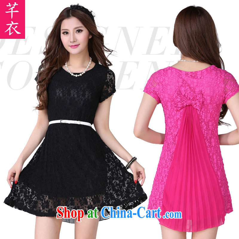 Constitution, the code dresses 2015 spring spell the hem snow woven Bow Tie lace dress lounge short-sleeved skirt thick MM fashion the waist graphics thin black 4 XL 160 - 170 jack, constitution and clothing, and shopping on the Internet