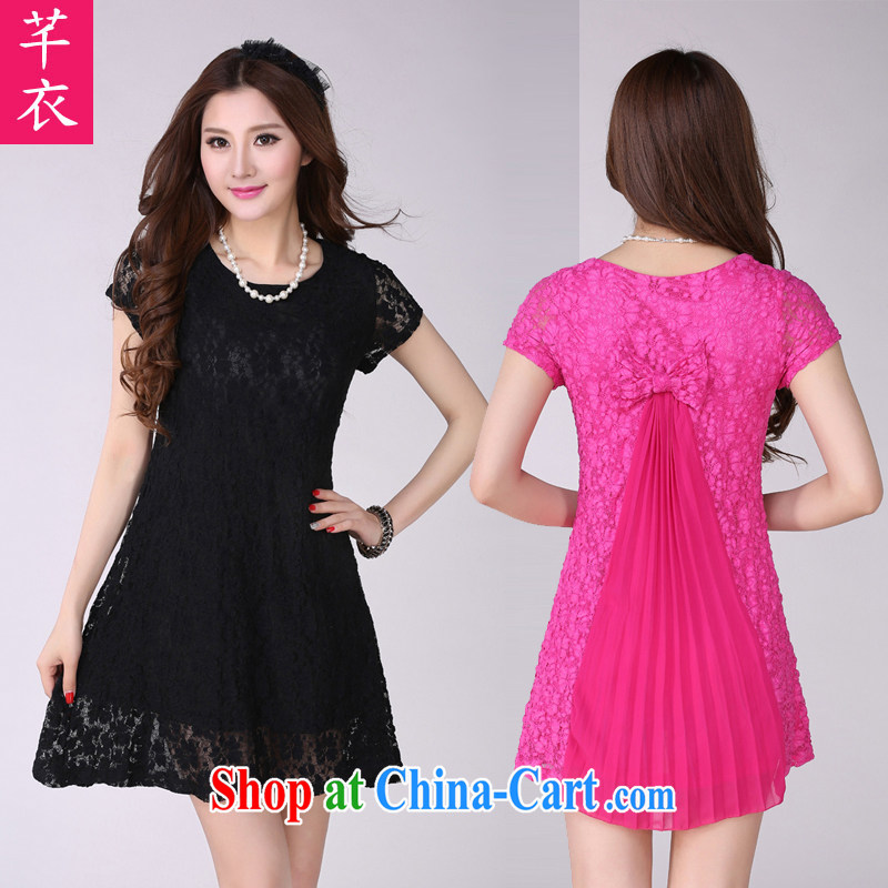 Constitution, the code dresses 2015 spring spell the hem snow woven Bow Tie lace dress lounge short-sleeved skirt thick MM fashion the waist graphics thin black 4 XL 160 - 170 jack, constitution and clothing, and shopping on the Internet