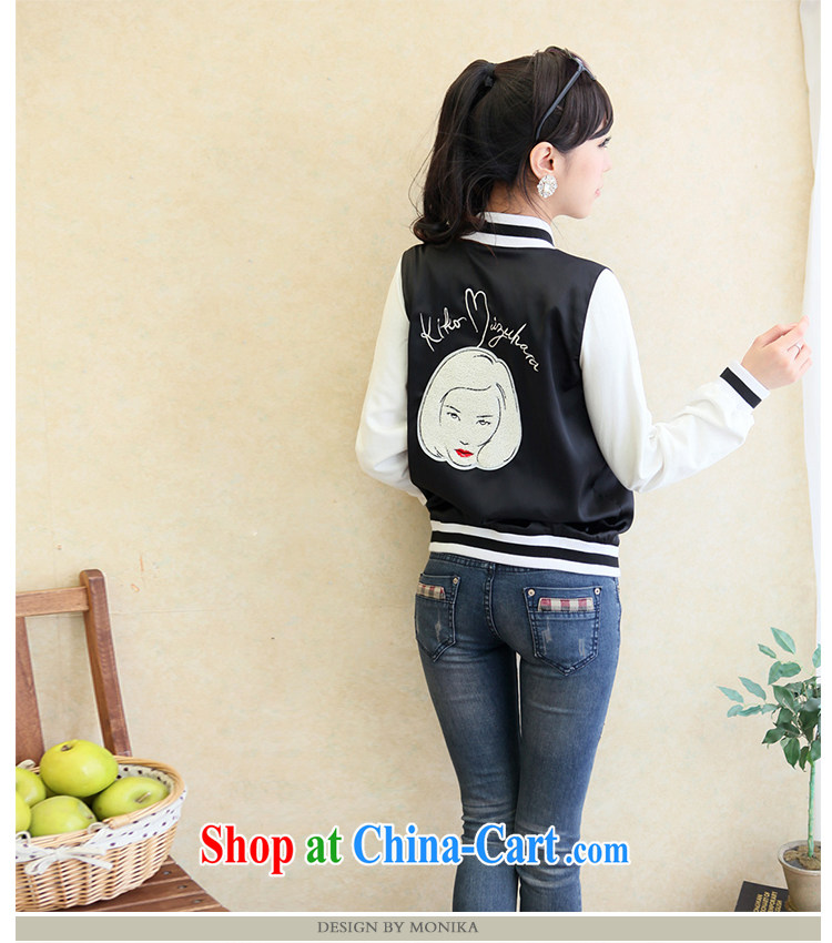 mm thick spring 2015 the code female Korean version of the new graphics thin embroidery knocked long-sleeved brown baseball clothing and casual jacket black XXXL pictures, price, brand platters! Elections are good character, the national distribution, so why buy now enjoy more preferential! Health