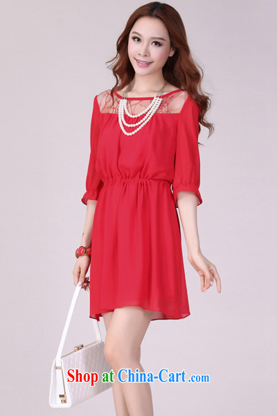Elections to the payment as soon as possible is the XL women dresses 2015 spring and summer new lace stitching snow woven cuff in short red skirts casual loose video thin skirt red 4 XL 180 - 200 Jack pictures, price, brand platters! Elections are good character, the national distribution, so why buy now enjoy more preferential! Health