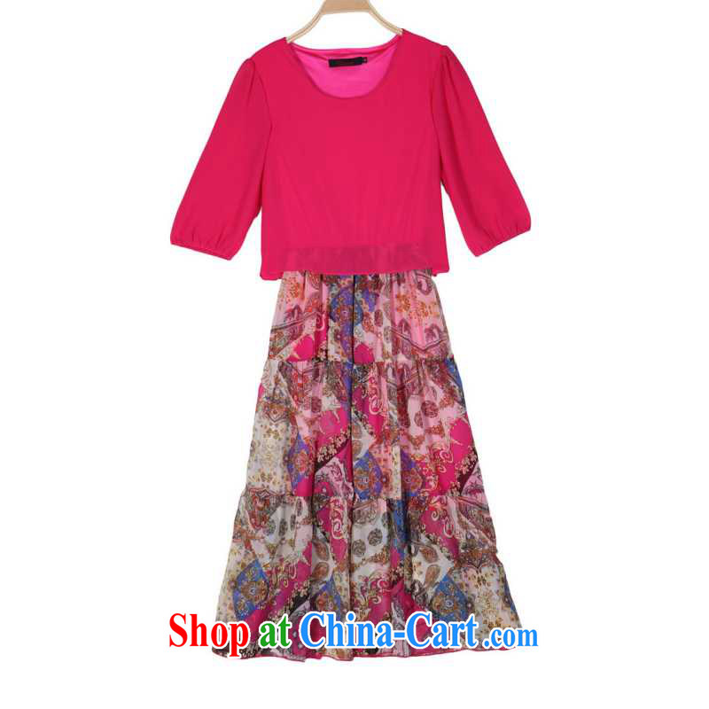 XL dress dresses 2015 summer new stylish bohemian stamp beach dress casual thick mm resort long skirt snow skirt woven cuff in the red 4 XL 160 - 175 jack, land is still the garment, shopping on the Internet