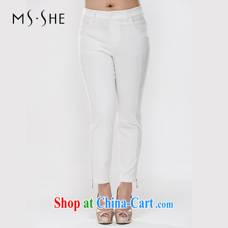 9 MsShe pants XL ladies' 2015 summer new stretch cotton Korean version thick mm castors Beauty Salon 6466 m White T 5