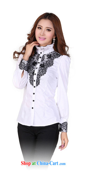 The delivery package as soon as possible e-mail XL female autumn shirt lace check collision take color for long-sleeved shirt large, thick mm career commuter T-shirt the T-shirt white 2XL 125 - 140 Jack pictures, price, brand platters! Elections are good character, the national distribution, so why buy now enjoy more preferential! Health