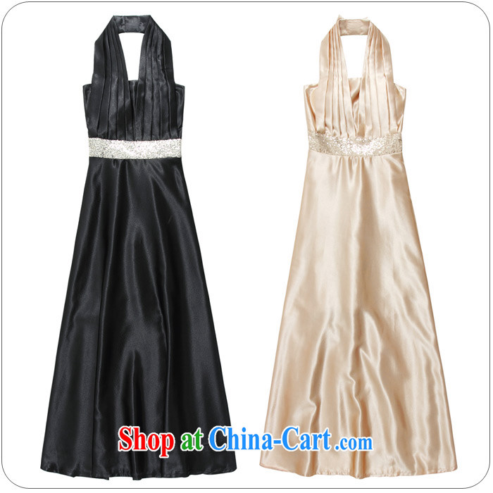 The delivery package as soon as possible e-mail XL ladies dress in Europe and America, and is also exposed the small dress Evening Dress upscale, the waist long skirt thick mm champagne color code 90 - 115 Jack pictures, price, brand platters! Elections are good character, the national distribution, so why buy now enjoy more preferential! Health