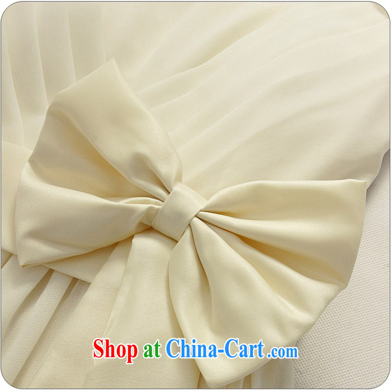 The delivery package as soon as possible e-mail XL ladies dress trendy bow-tie graphics thin beauty long skirt snow woven short-sleeved evening gown bridesmaid sister champagne color 3 XL 155 - 175 jack, land is still the Yi, the Code women, shopping on the Internet