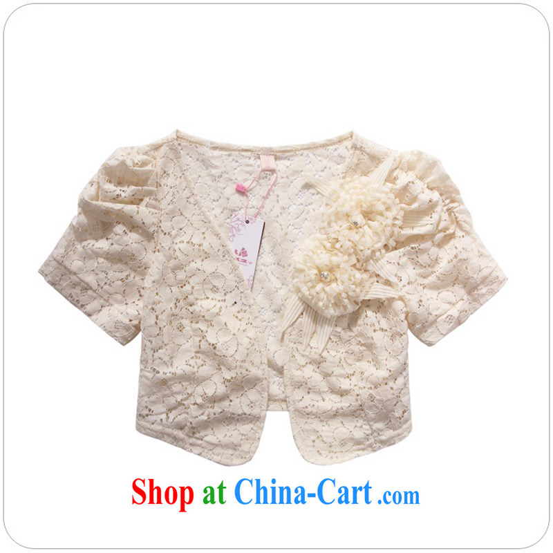 The delivery package as soon as possible e-mail XL dress shawl sweet Web flower Openwork lace short-sleeved shawl cardigan dress shawl mm thick jacket small, white ground XL 3 150 - 170 jack, land is still the garment, and shopping on the Internet