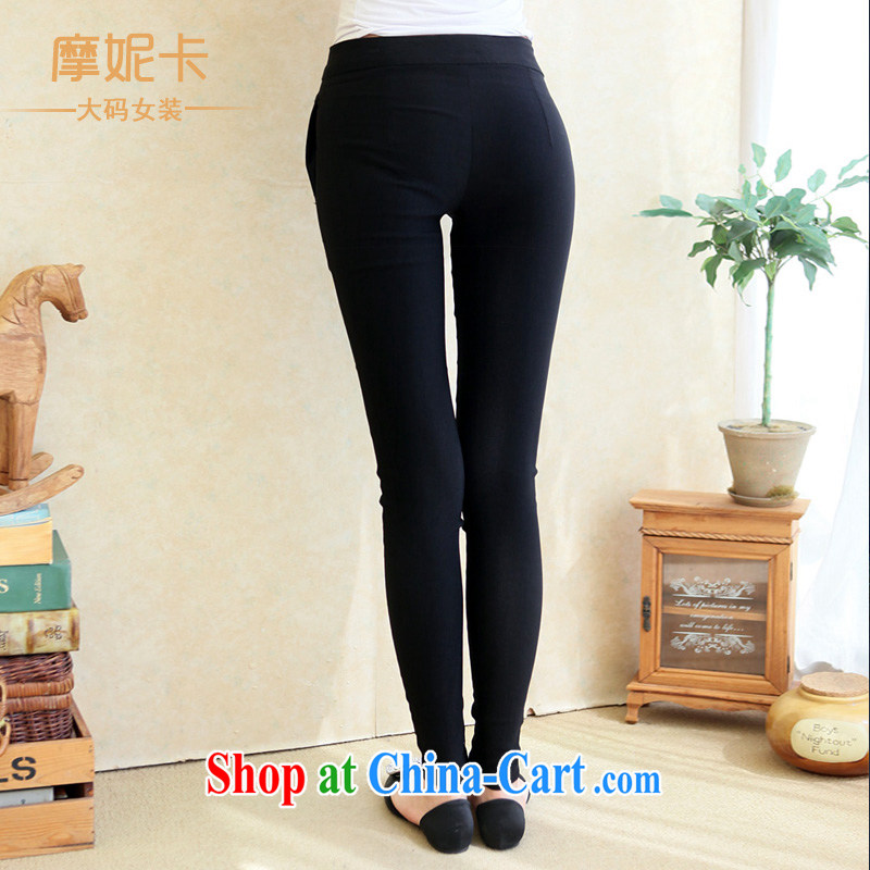 mm thick spring 2014 the code female Korean version of the new, thick sister graphics thin stretch pant 100 ground children pants Black Elastic better XXXL, Moses Veronica, shopping on the Internet