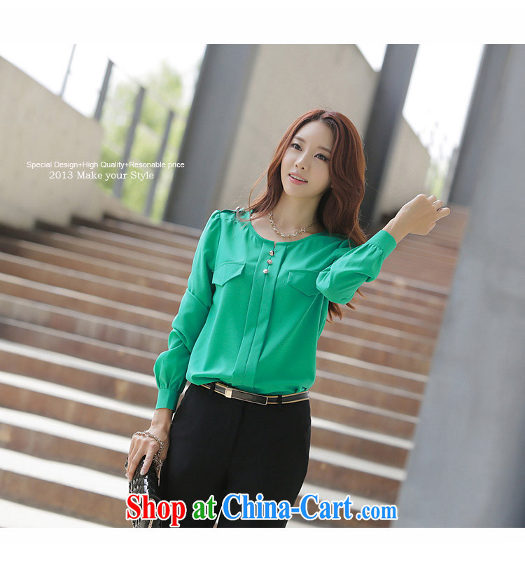 The delivery package as soon as possible e-mail XL female autumn T-shirt Korean version with thin long-sleeved shirt snow woven shirts leisure video thin OL commuter shirt style T shirt green 3 XL 145 - 160 Jack pictures, price, brand platters! Elections are good character, the national distribution, so why buy now enjoy more preferential! Health