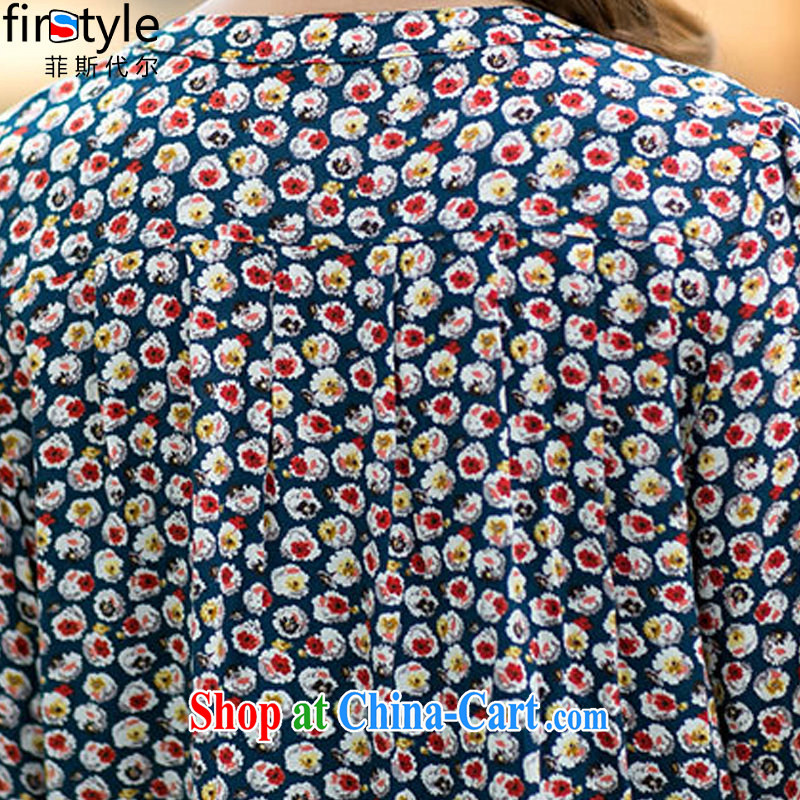 Donald Rumsfeld, the larger female 2015 thick MM summer new Korean version floral beauty dresses cotton blue suit 3 XL, Donald Rumsfeld, and, shopping on the Internet
