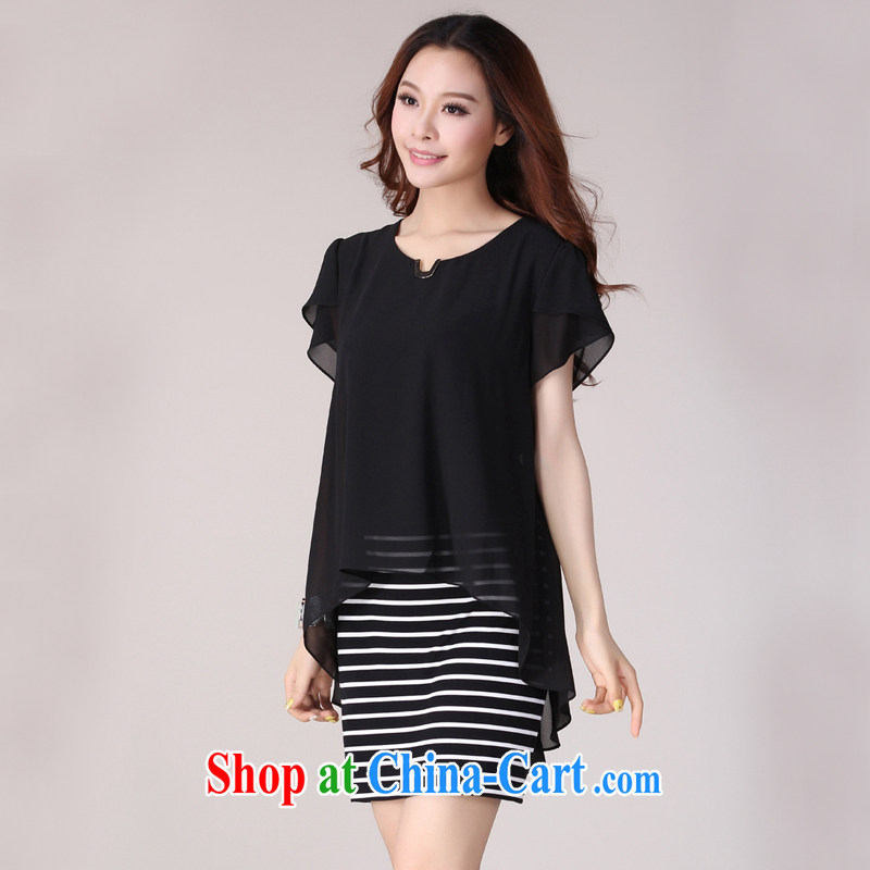Package-mm thick spring and summer 2014 the Code women focused on Europe and the sister is indeed increasing, leave two-piece dresses - 2 B 02 Black Large Number 4 XL _suitable for 150 - 180