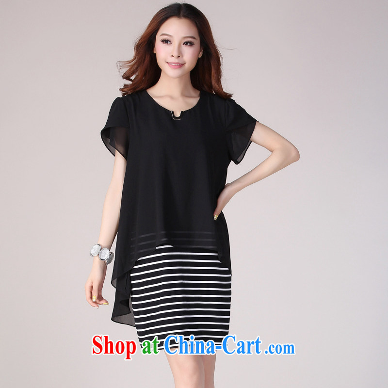 Package-mm thick spring and summer 2014 the Code women focused on Europe and the sister is indeed increasing, leave two-piece dresses - 2 B 02 Black Large Number 4 XL (suitable for 150-180, 