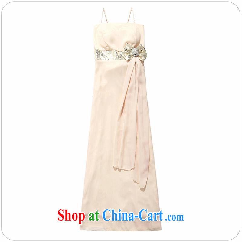 XL dress dresses 2014 summer New Name-yuan and elegant light version bow-tie high-end snow woven long skirt small dress GALLUS DRESS sister wedding dress champagne XL 115 - 135 jack, land is still the garment, shopping on the Internet