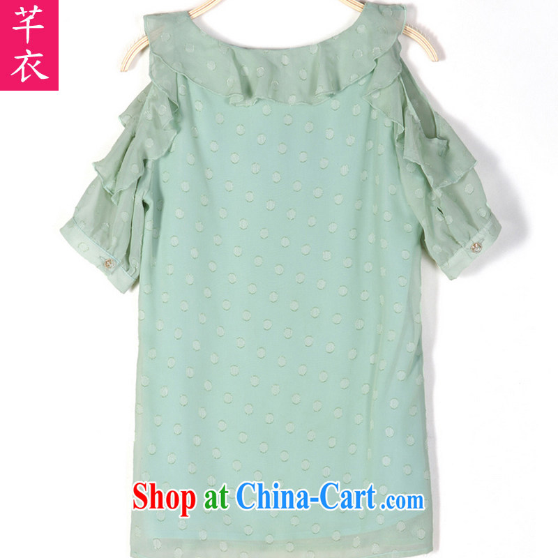 CONSTITUTION AND CLOTHING XL female T shirts 2015 new Snow-woven style short-sleeved Korean version covered shoulders T-shirt fat sister, felt that the small T-shirt Cool Summer Snow woven small T-shirt green large XL 4 170 - 180 jack, constitution, and shopping on the Internet