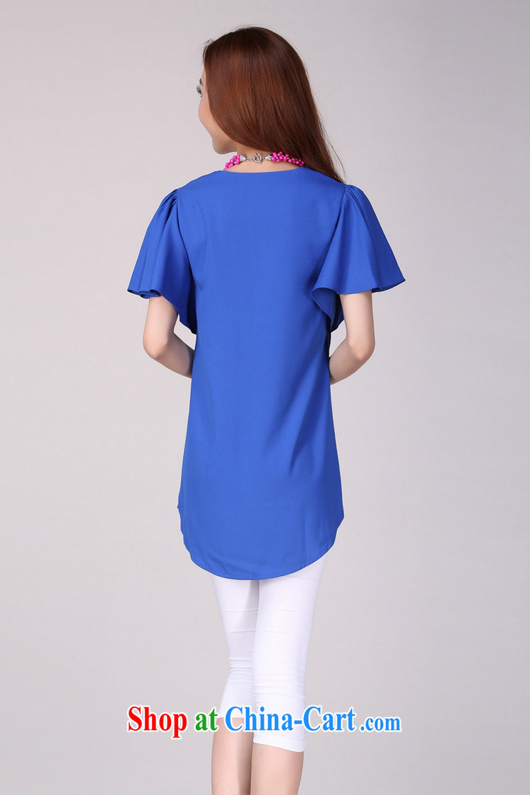 Constitution Yi Code T shirts summer new 2015 short-sleeved snow woven shirts beauty mm thick leisure Korean small shirt relaxed atmosphere thick sister summer leisure shirt blue 3XL 140 - 150 Jack pictures, price, brand platters! Elections are good character, the national distribution, so why buy now enjoy more preferential! Health