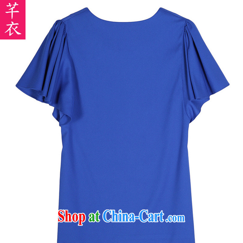 Constitution Yi Code T shirts summer new 2015 short-sleeved snow woven shirts beauty mm thick leisure Korean small shirt relaxed atmosphere thick sister summer leisure T-shirt blue 3XL 140 - 150 jack, constitution, and shopping on the Internet