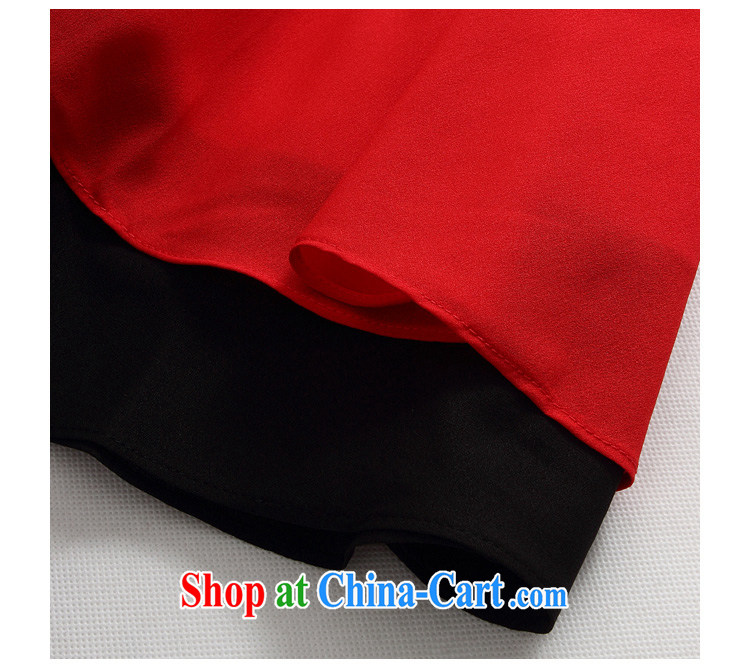 Constitution Yi XL women 2015 summer new Korean hot short-sleeved knocked color career OL short skirt with 100 ground thin waist graphics build dresses red large L 110 - 120 Jack pictures, price, brand platters! Elections are good character, the national distribution, so why buy now enjoy more preferential! Health