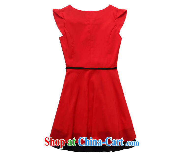 Constitution Yi XL women 2015 summer new Korean hot short-sleeved knocked color career OL short skirt with 100 ground thin waist graphics build dresses red large L 110 - 120 Jack pictures, price, brand platters! Elections are good character, the national distribution, so why buy now enjoy more preferential! Health