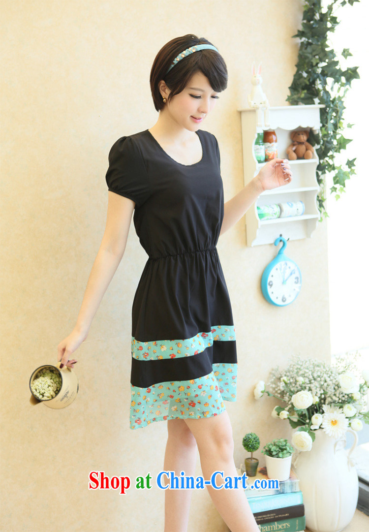 The e-mail package and indeed increase, new 2015 Korean simple commuter high-collision small floral dress short-sleeved thick mm leisure skirt black 3 XL 175 - 185 Jack pictures, price, brand platters! Elections are good character, the national distribution, so why buy now enjoy more preferential! Health
