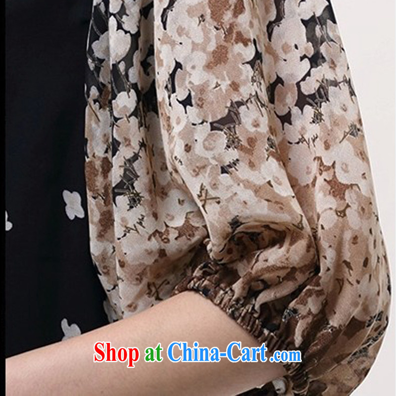 Lehman, lymalon, thick, thin. Summer 2015 new Korean XL women's clothing stylish 100 to ground, snow cuff woven dresses 1602 floral orange 5 XL, Lehman Ronnie (LYMALON), online shopping