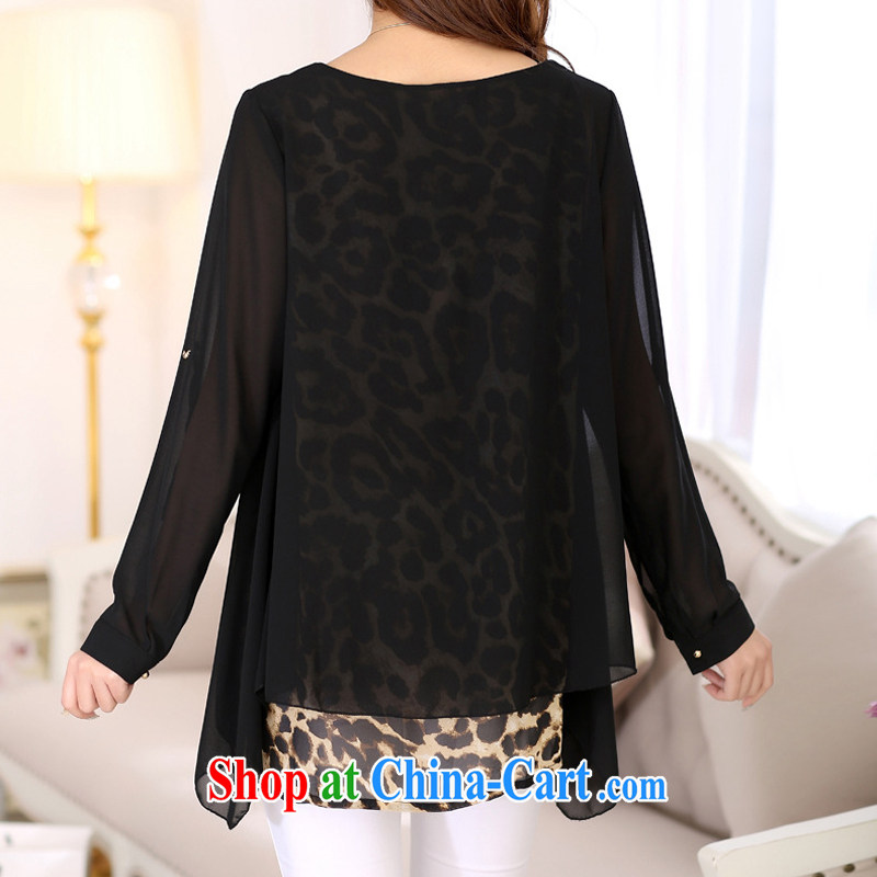 Van Gogh's Kelly's 2015 spring and summer with new, larger female sweater leave two loose Leopard snow woven shirts T-shirt thick MM small T-shirt picture color 4 XL, Catherine Van Gogh, and, on-line shopping