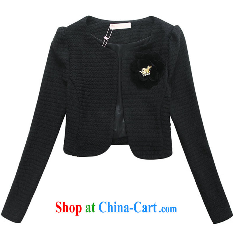 Constitution and clothing increased, women with small, elegant ground sweet 100 ground knitted short T-shirt 2015 new bubble cuff mm thick lady shawl (the Chest) Black Large XL 3 165 - 180 jack, constitution, and shopping on the Internet