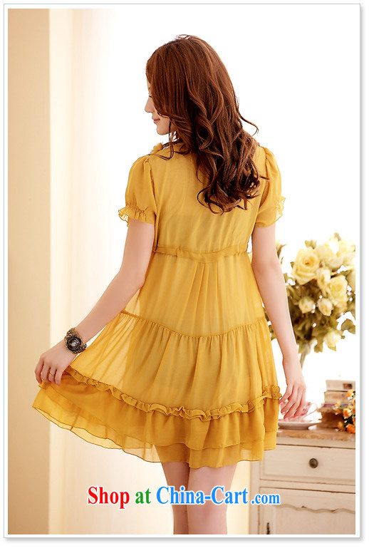 The delivery package mail: Intensify, female dress mm thick sweet lace collar snow woven bubble short sleeve skirt high waist graphics thin thick mm dresses yellow 3XL 160 - 175 Jack pictures, price, brand platters! Elections are good character, the national distribution, so why buy now enjoy more preferential! Health