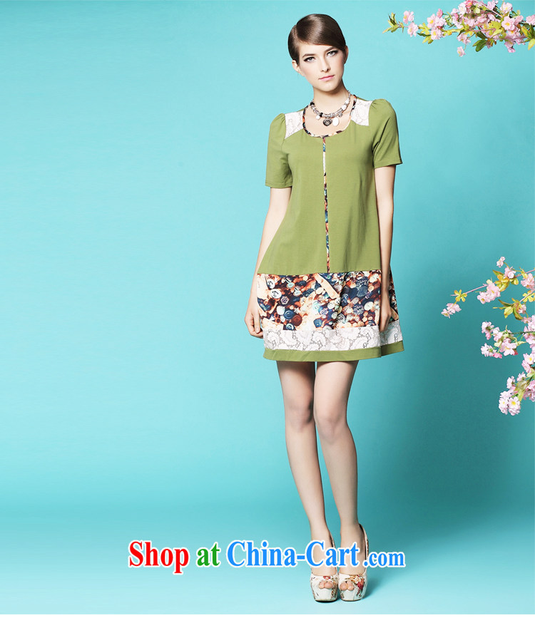Tomnrabbit 2014 summer video thin large, ladies dresses new relaxed thick mm and indeed intensify stitching embroidered skirt army green L pictures, price, brand platters! Elections are good character, the national distribution, so why buy now enjoy more preferential! Health