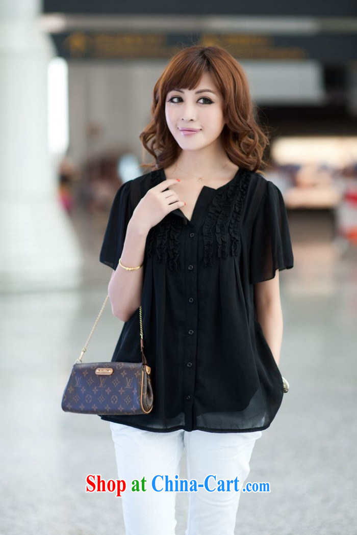 SE larger female fat people dress 2015 summer new Korean fashion 100 ground shirt loose video thin ice woven shirts black short-sleeved 4 XL/high 160 CM to 172 pictures, price, brand platters! Elections are good character, the national distribution, so why buy now enjoy more preferential! Health