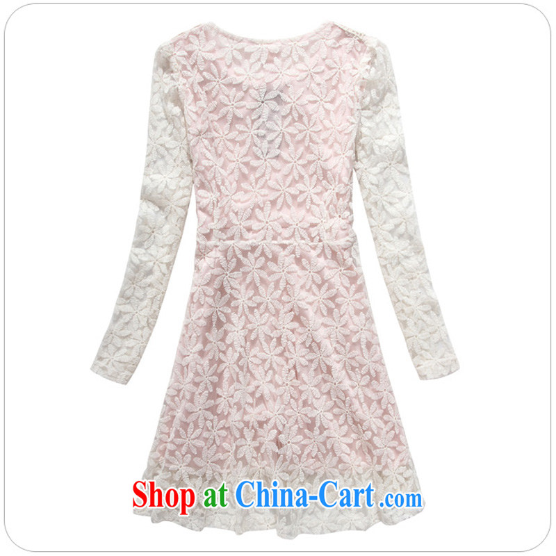 Constitution Yi XL dresses 2015 new elegant lace lovely dolls for Mrs dresses beaded the waist graphics thin thick sister aura long pink large XL 3 160 - 180 jack, constitution and clothing, and shopping on the Internet