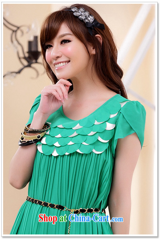 Constitution Yi XL women dresses 2015 Korean version a purely manual car Take round-collar short-sleeve pressure hem loose thick sister Pearl snow woven dresses, with green recommended that you take a small code with pictures, price, brand platters! Elections are good character, the national distribution, so why buy now enjoy more preferential! Health
