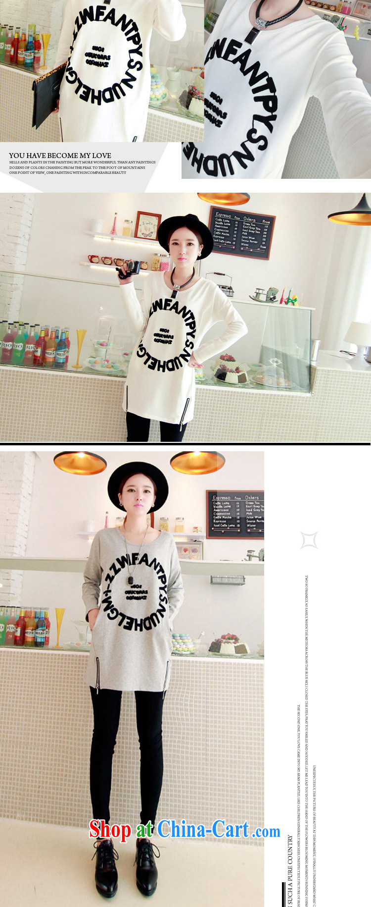 Arthur magic Yi 2015 spring new female Korean letters zip, with a relaxed and the code T long-sleeved shirt, gray code pictures, price, brand platters! Elections are good character, the national distribution, so why buy now enjoy more preferential! Health