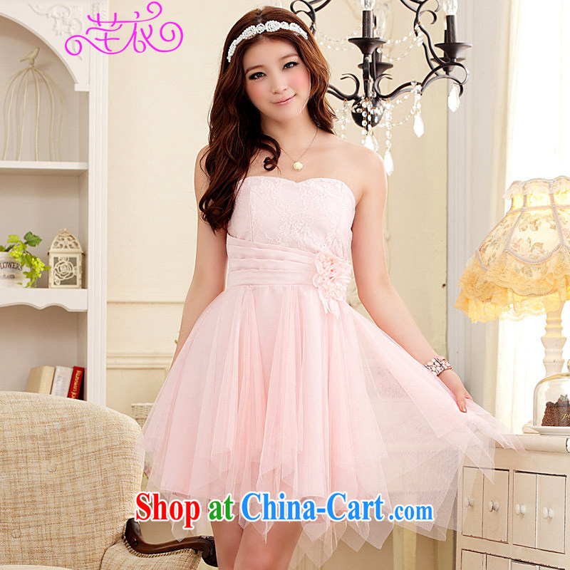 Constitution and clothing increased, ladies dress skirt 2015 romantic honeymoon blossoms video thin irregular, with bare chest thick mm small dress dresses _the invisible_ pink large XL 3 155 - 170 jack