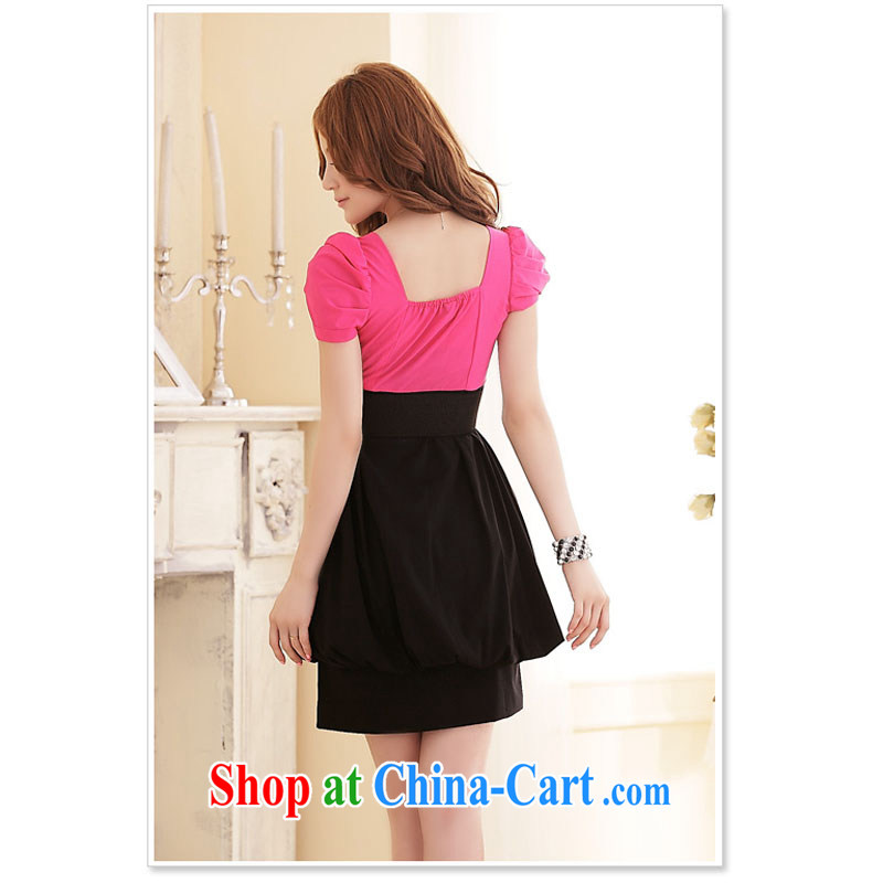 Constitution, the ventricular hypertrophy, women 2015 new summer fashion hit-color thin waist skirt Princess mm thick short-sleeved lantern skirt cute style dresses of red large XL 3 160 - 180 jack, constitution and clothing, and shopping on the Internet