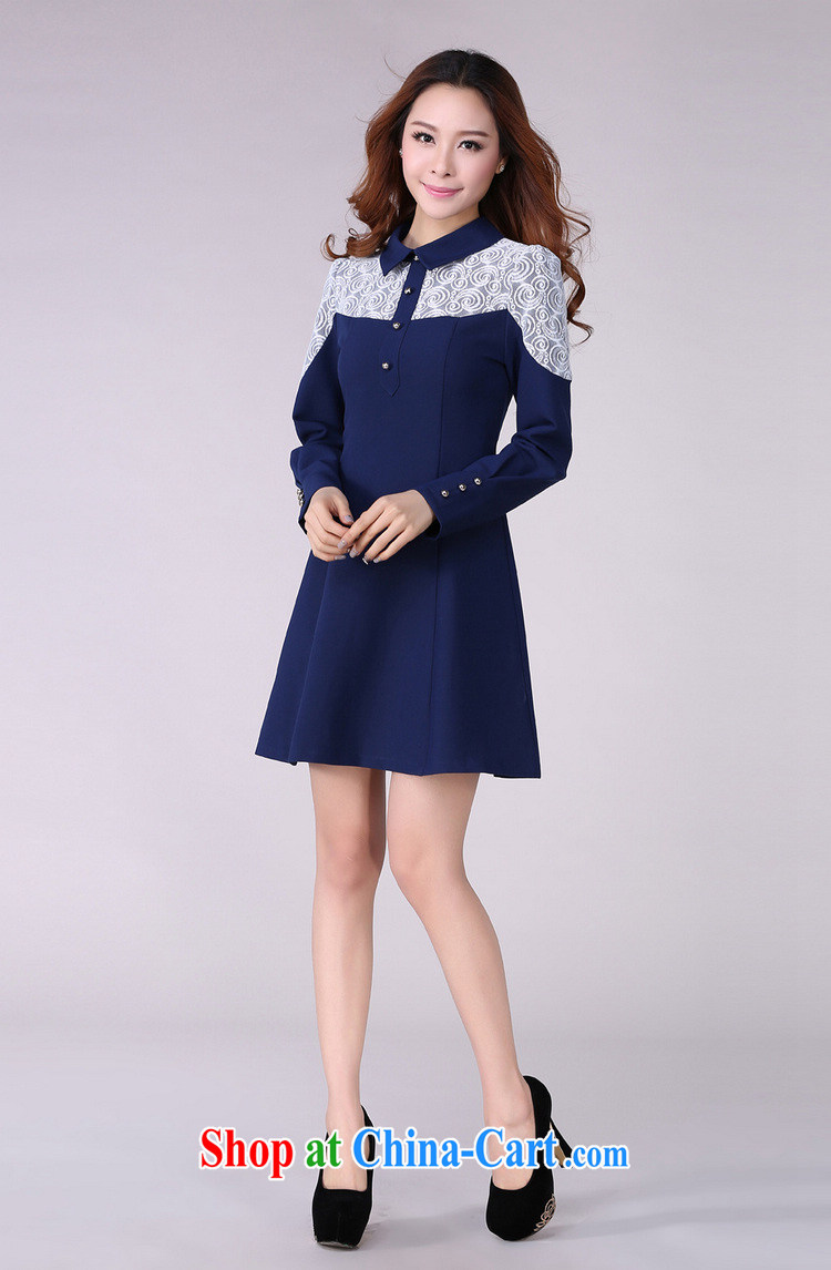 Constitution, and, indeed, female long-sleeved lace 2015 spring new lady beauty graphics thin the OL commuter mm thick Korean dresses blue 2 XL 115 - 130 Jack pictures, price, brand platters! Elections are good character, the national distribution, so why buy now enjoy more preferential! Health