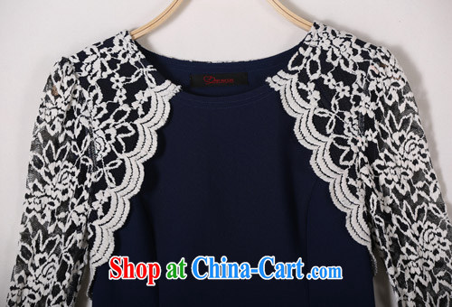 Constitution, is indeed, 2015 XL girls with thick sister long-sleeved lace graphics thin elegant spring new Korean sense of beauty and fat dress dark blue 2 XL 120 - 135 Jack pictures, price, brand platters! Elections are good character, the national distribution, so why buy now enjoy more preferential! Health