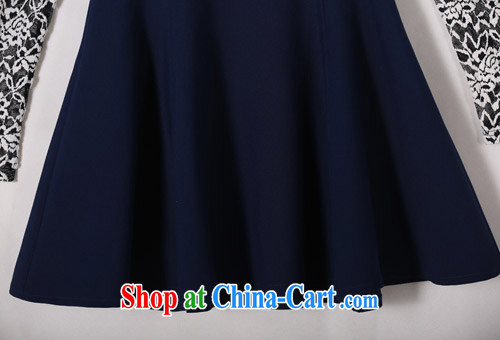 Constitution, is indeed, 2015 XL girls with thick sister long-sleeved lace graphics thin elegant spring new Korean sense of beauty and fat dress dark blue 2 XL 120 - 135 Jack pictures, price, brand platters! Elections are good character, the national distribution, so why buy now enjoy more preferential! Health