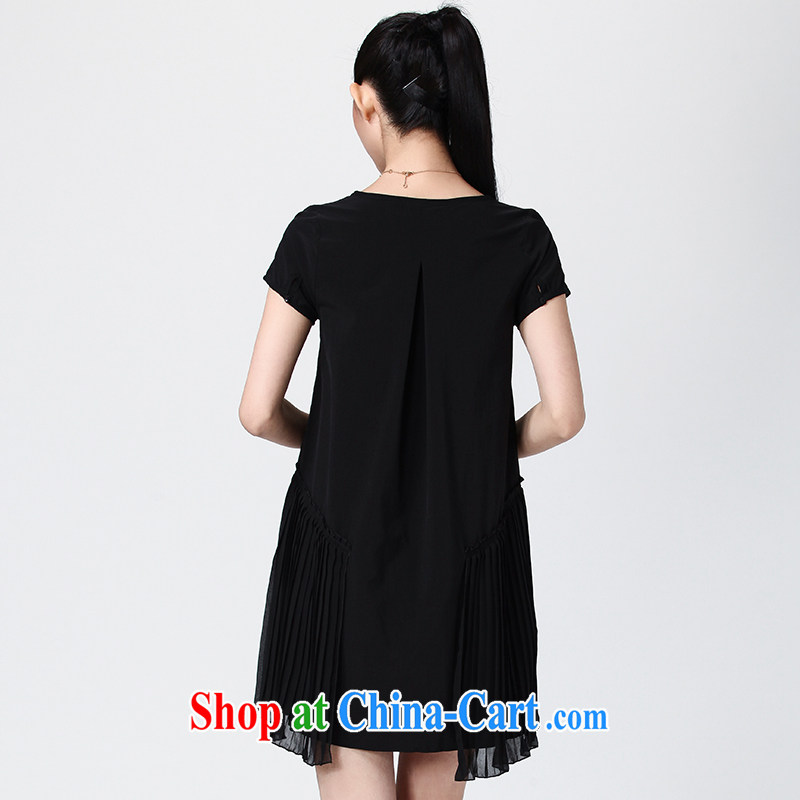 Water of summer the code dress OL style wrinkles in the design, long black dress S XY 14 1953 black L, water itself (SHUIMIAO), shopping on the Internet