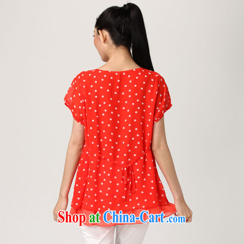 Water with the Code's 2014 summer new thick MM graphics thin ice woven sweet short-sleeved shirt T S XC 14 1240 scarlet XL, water itself (SHUIMIAO), online shopping