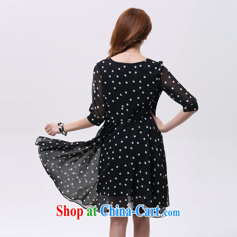 Mephidross economy honey, King, female thick MM Load fall 2014 New Wave in snow cuff woven dresses elegant long skirt 2603 black large code XXL Mephitic economy honey (MENTIMISI), shopping on the Internet