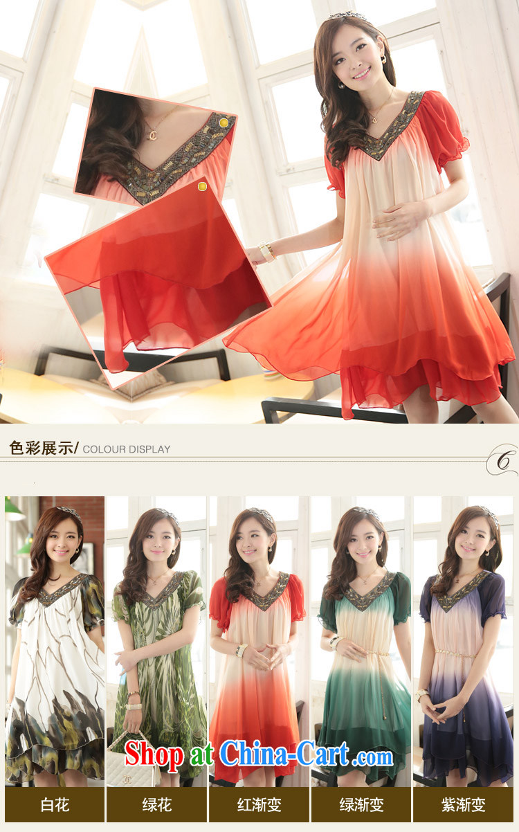 The All Love 2014 summer new women short-sleeved snow woven dresses trendy code stamp gradient snow woven skirts OH 120,167 white flowers 4 XL pictures, price, brand platters! Elections are good character, the national distribution, so why buy now enjoy more preferential! Health