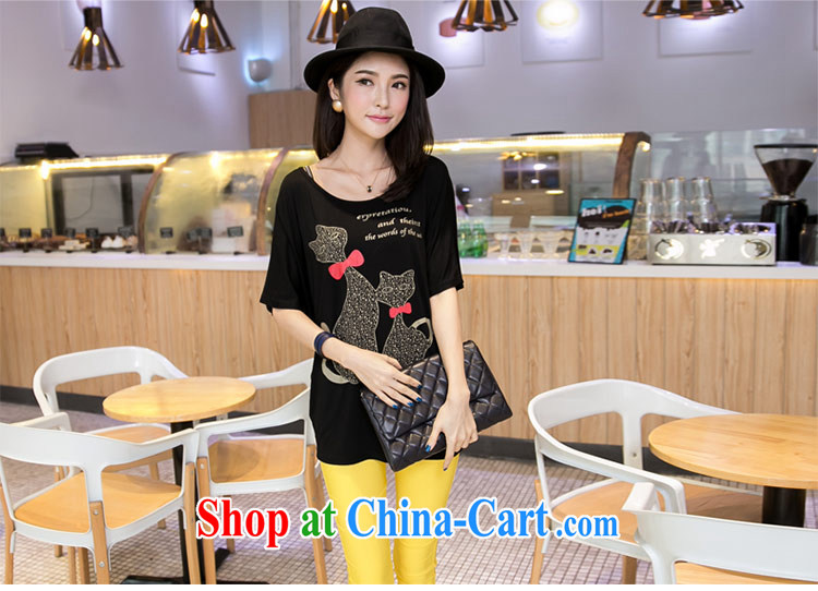 The honey beauty mm thick larger female new summer sun poverty video thin kitten with bat sleeves loose T pension women 8510 black XXXL pictures, price, brand platters! Elections are good character, the national distribution, so why buy now enjoy more preferential! Health
