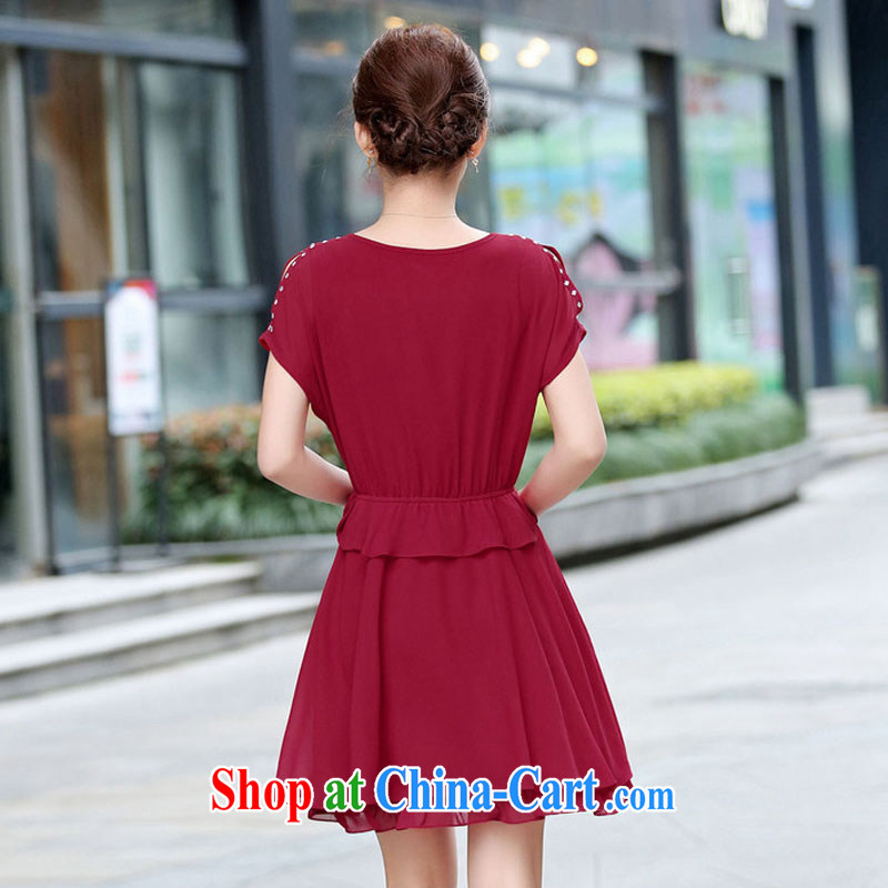 Sit back and relax, the year older women 2015 summer new moms with larger female casual relaxed short-sleeved snow woven dresses ybl 531 Po blue XXXL, and relaxing, and, shopping on the Internet